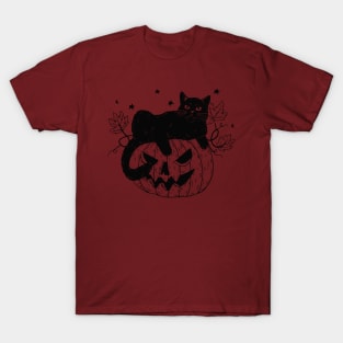Vintage Jack O Lantern Cat T-Shirt
